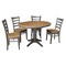 International Concepts Round 36 in Rd Extension Dining table, 4 RTA chairs, Hickory/Washed Coal, 36 W, 48 L, 30.1 in H, Wood K45-36RXT-27B-C617-4 - alternate 1